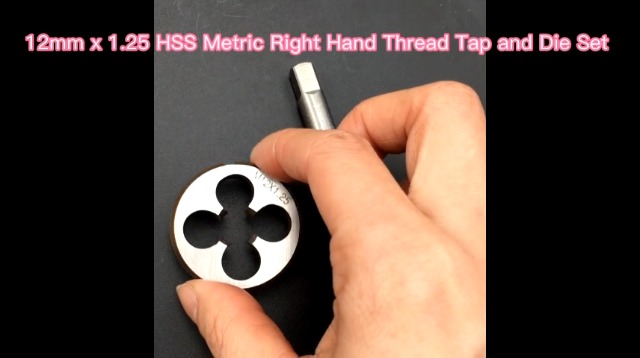 Watch 12mm x 1.25 HSS Metric Right Hand Thread Tap and Die Set on